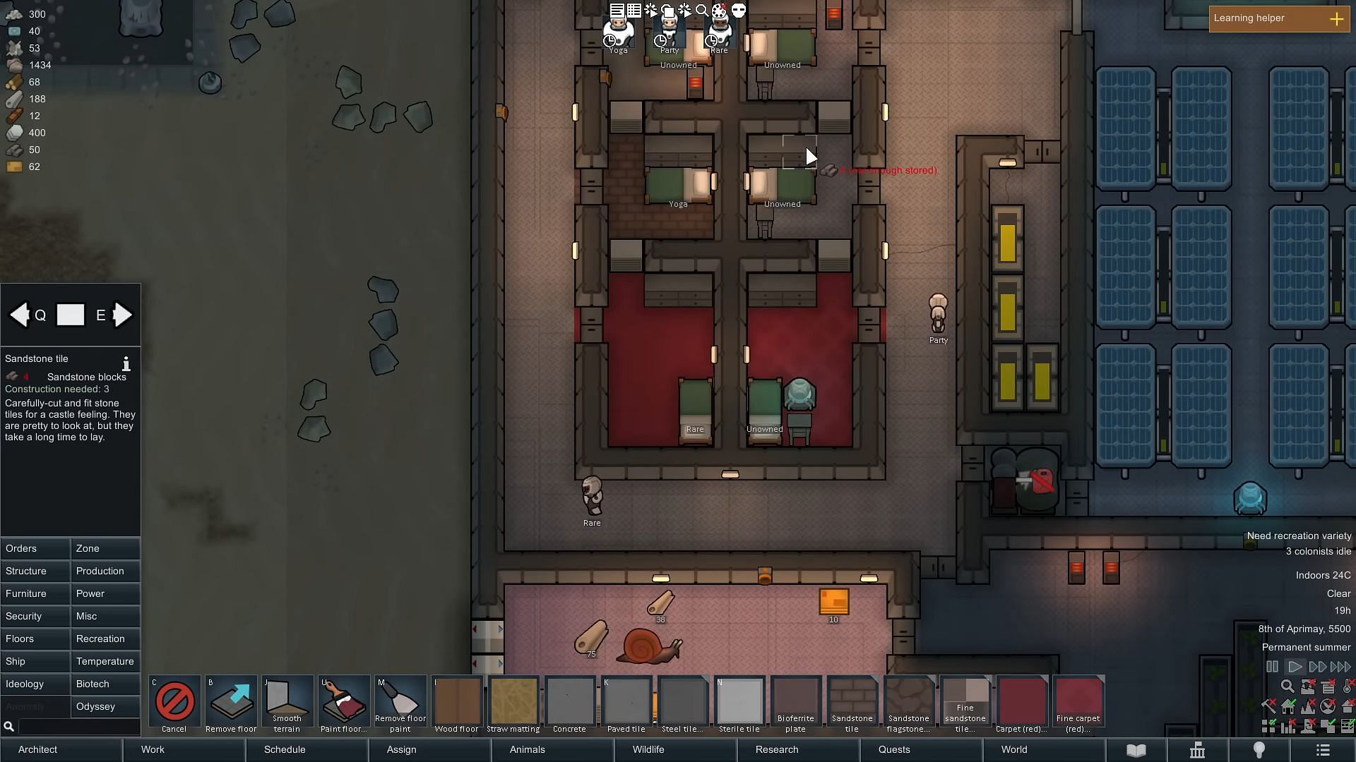 Tiles in RimWorld Odyssey (Image via Ludeon Studios//YouTube @Ic0n Gaming)